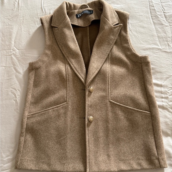 Zara Other - Zara Women’s Tan Sleeveless Coat